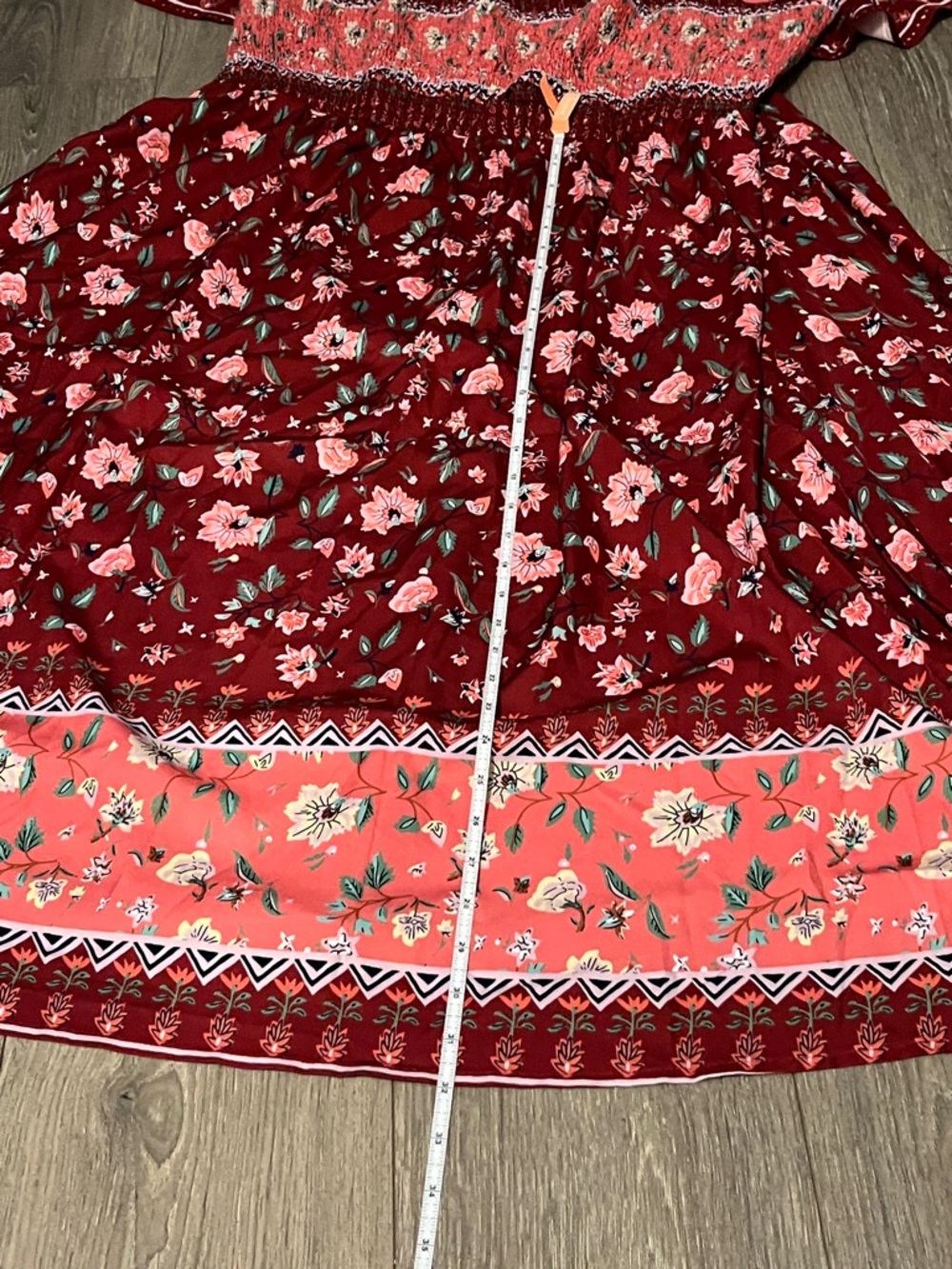 NWT Bloomchic Smocked Floral Midi Dress Size 22-24 Plus in Pink and Red - Picture 13 of 13